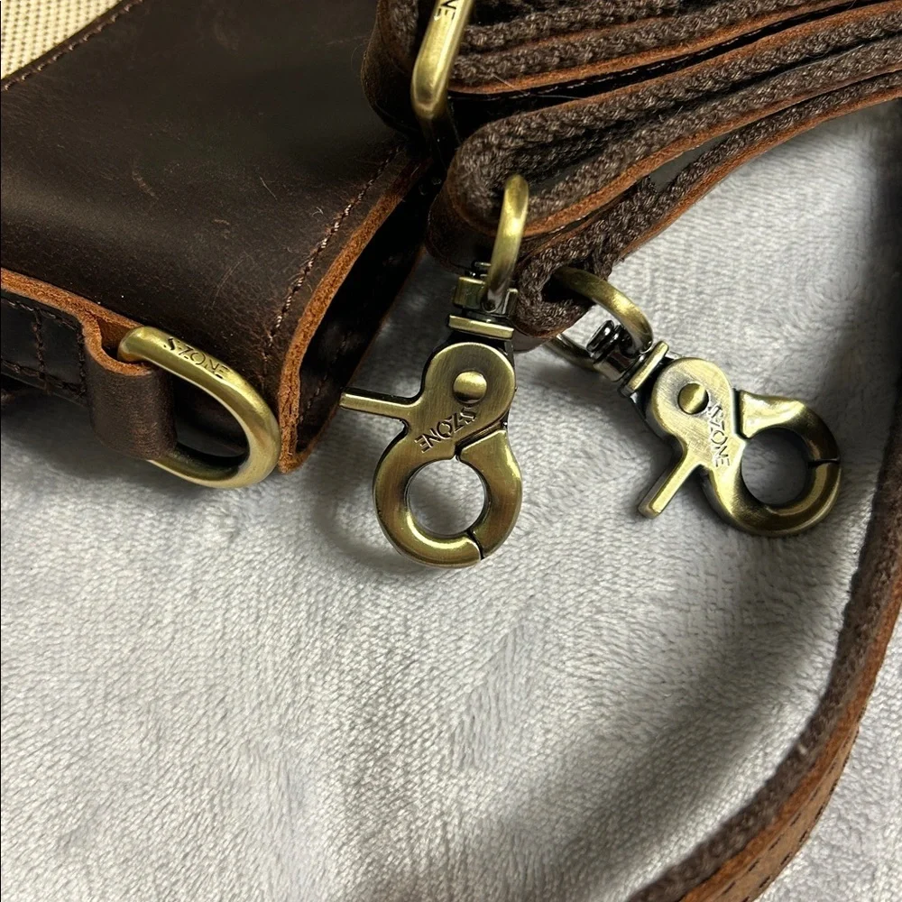 SZone Leather & Canvas Laptop Tote